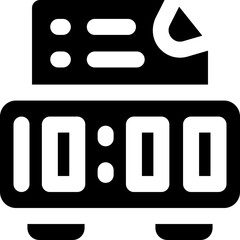 clock glyph icon. Strong and solid vector icon for websites, mobile interfaces, presentations, and visual branding. High quality and easy to edit.