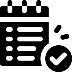 task glyph icon. Strong and solid vector icon for websites, mobile interfaces, presentations, and visual branding. High quality and easy to edit.