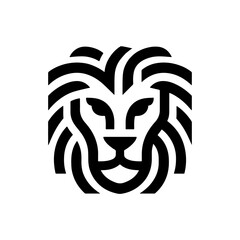 Lion Head Silhouette Vector Design. Logo template.