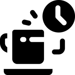 coffee break glyph icon. Strong and solid vector icon for websites, mobile interfaces, presentations, and visual branding. High quality and easy to edit.