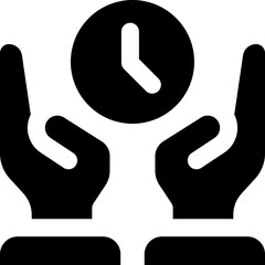 save time glyph icon. Strong and solid vector icon for websites, mobile interfaces, presentations, and visual branding. High quality and easy to edit.