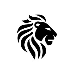 Lion Head Silhouette Vector Design. Logo template.