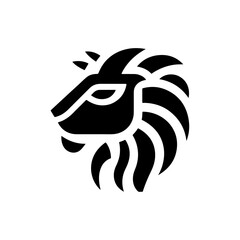 Lion Head Silhouette Vector Design. Logo template.