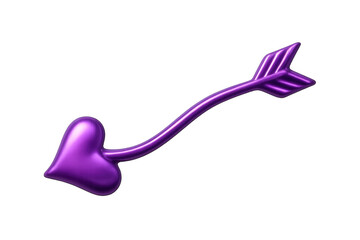 Purple heart arrow flying cupid symbol