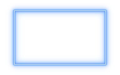 Glowing blue rectangular frame neon outline border