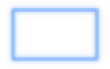 Glowing blue rectangular frame neon outline border