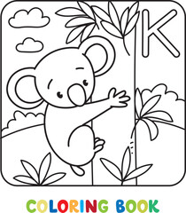 Funny koala. Animals coloring book for kids