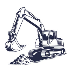 Naklejka premium US Excavator SVG