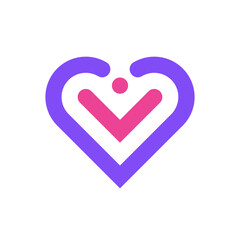Heart love people minimalist logo design