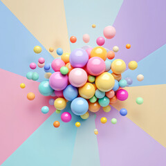 Abstract Pastel Geometric Spheres Background
