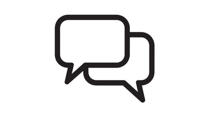 Naklejka premium Speech Bubbles Icon in Simple Line Art Style with Black Outline on White Background for User Interface Design