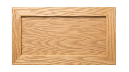 Wooden cabinet door isolated PNG on transparent background, light brown frame for kitchen furniture and interior design