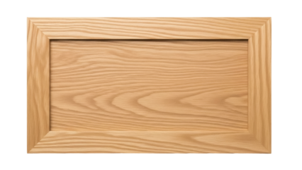 Wooden cabinet door isolated PNG on transparent background, light brown frame for kitchen furniture and interior design