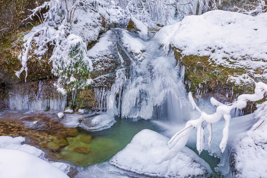 Wasserfall - Allg&auml;u - Klamm - Winter - Eis - Frost - Tobel