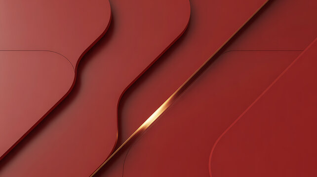 Minimalist layered red banner with gold accents provides a luxurious and elegant background for designs, perfect for creating a high end look