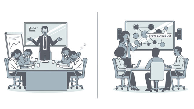 Ineffective versus Effective Presentation: Business Meeting Illustration