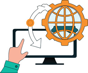 Global Technology System Icon