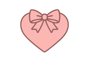 Pink heart gift box with ribbon bow