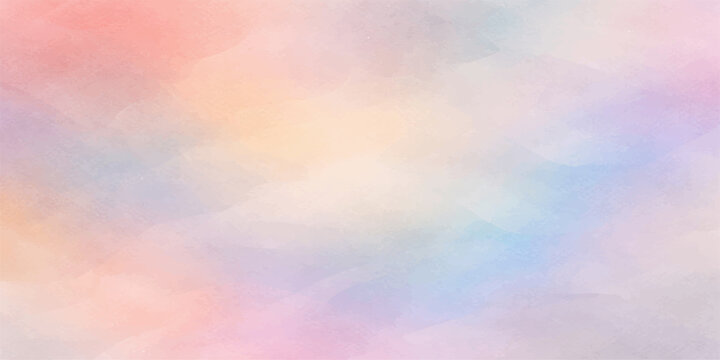 Beautiful abstract colorful watercolor background featuring a bright summer sky with pastel clouds and a clear sunlit texture for a nature-inspired wallpaper illustration