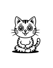 Obraz premium Zen Meditating Cats: Cartoon Doodle Outline Seamless Vector Pattern, Background of Cats in Yoga Pose, Namaste Vibes for Serenity 