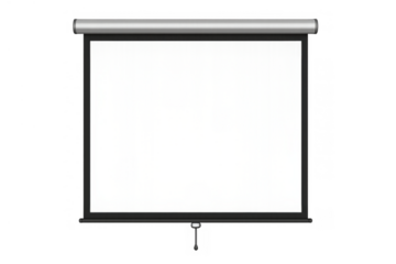 Projector screen blank white canvas vector illustration for business presentation and educational display with transparent background