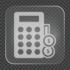 Fototapeta premium Calculator Finance Icon With Currency Symbols, Accounting Concept