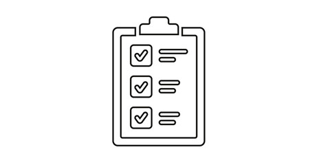Simple clipboard with checklist on white background
