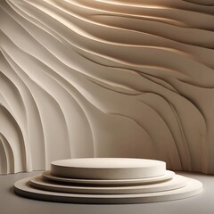 Obraz premium Minimalist circular pedestal in curved room