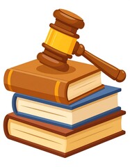 Stack of law books with gavel (1)
