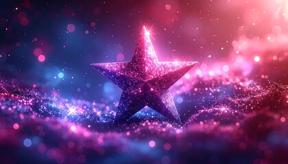 Sparkling star in a vibrant nebula