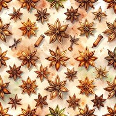 Spice pattern with watercolor effect