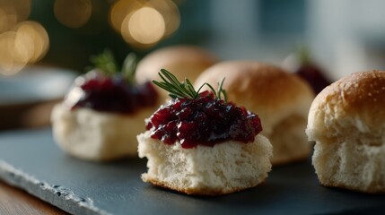 Warm, buttery scones topped with tangy wild berry compote, perfect for Yuletide feasting or International Scone Appreciation Day