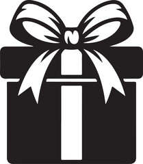 A classic gift box silhouette with elegant ribbon and bow design
