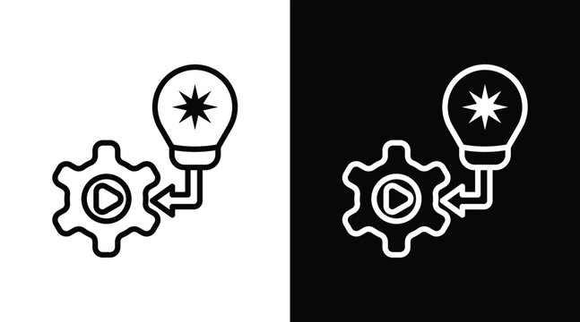 implementation Two-tone version in black and white background