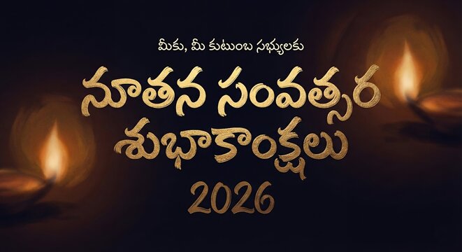 New year poster in telugu, telugu new year wishes