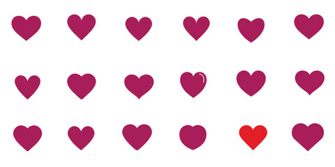 Minimalist pink heart grid pattern on white background for February 14th Valentine, geometric linear composition with simple romantic stripes, basic love element for Galentine wedding celebration.