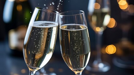 Luxury Home Party Champagne Cheers Close Up