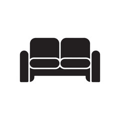 Minimalist Sofa Icon &ndash; Couch Furniture Symbol for Living Room, Interior Design, Home Decor, and Furniture Branding.