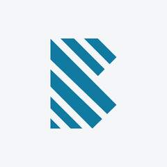 Modern abstract geometric letter B logotype with diagonal striped design representing creative brand