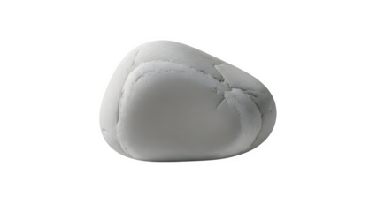 Smooth white pebble stone isolated on transparent background