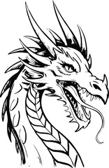 Obraz premium dragon head heraldry crest vector illustration gaming