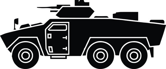 apc military vehicle outline emblem for defense logistics © AIcon Star