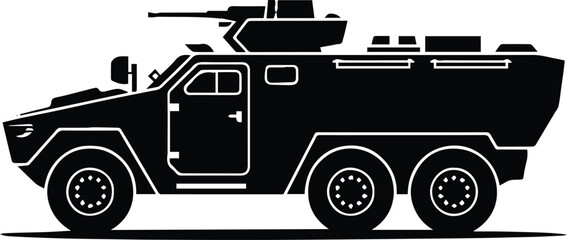 apc silhouette vector illustration of wheeled personnel carrier © AIcon Star