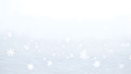 Soft Falling Snowflakes on a Snowy Background Gentle Winter Scenery