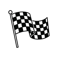 Fototapeta premium Checkered racing flag silhouette 