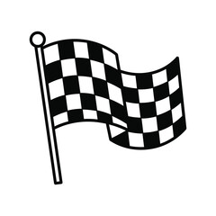 Fototapeta premium Checkered racing flag silhouette 