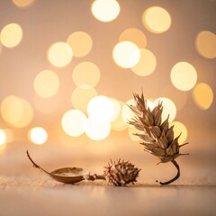christmas background with pine cones