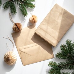 vintage postcard with christmas decoration