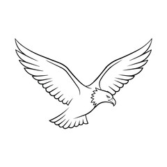 Fototapeta premium Simple black and white illustration of a majestic eagle in flight