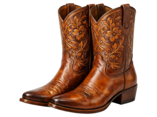 Brown leather cowboy boots with floral embroidery leather boots cowboy boots, leather boots, brown boots, floral embroidery, western boots, embroidered boots, leather footwear, brown leather, boots wi